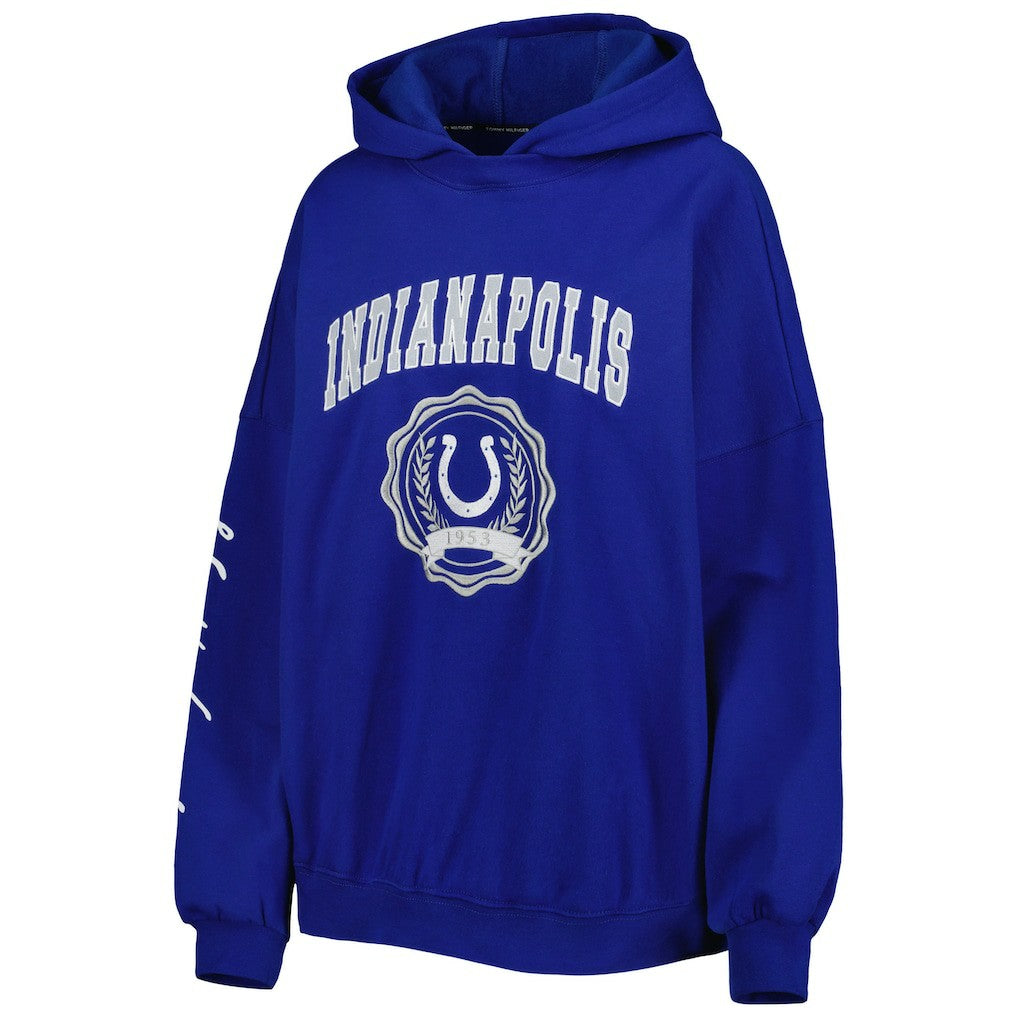 Indianapolis Colts Tommy Hilfiger Women's Becca Drop Shoulder Pullover Hoodie Royal - NFL