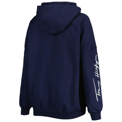 New England Patriots Tommy Hilfiger Women's Becca Drop Shoulder Pullover Hoodie Navy - NFL