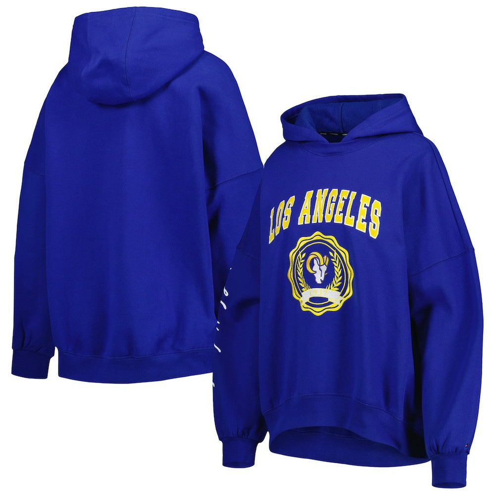 Los Angeles Rams Tommy Hilfiger Women's Becca Drop Shoulder Pullover Hoodie Royal - NFL