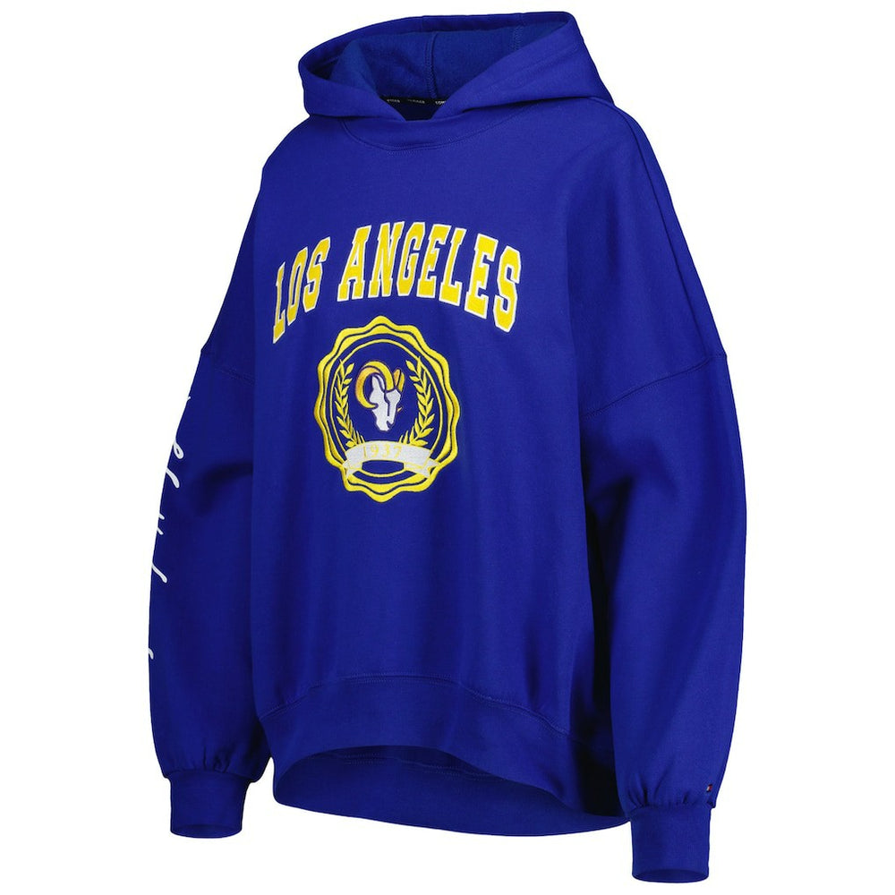 Los Angeles Rams Tommy Hilfiger Women's Becca Drop Shoulder Pullover Hoodie Royal - NFL