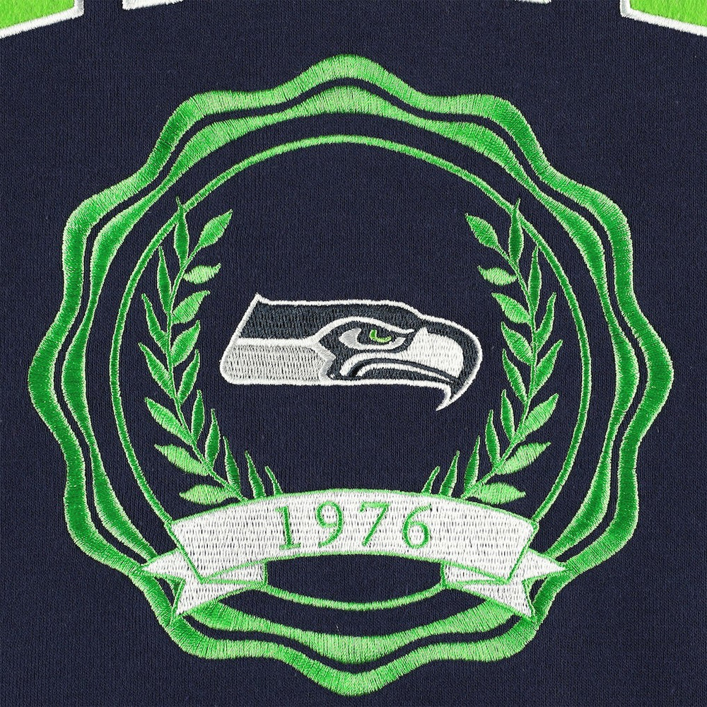 Seattle Seahawks Tommy Hilfiger Women's Becca Drop Shoulder Pullover Hoodie College Navy - NFL
