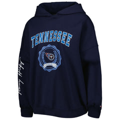 Tennessee Titans Tommy Hilfiger Women's Becca Drop Shoulder Pullover Hoodie Navy - NFL