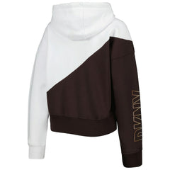 Cleveland Browns DKNY Sport Women's Bobbi Color Blocked Pullover Hoodie White/Brown - NFL