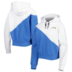 Los Angeles Chargers DKNY Sport Women's Bobbi Color Blocked Pullover Hoodie White/Powder Blue - NFL