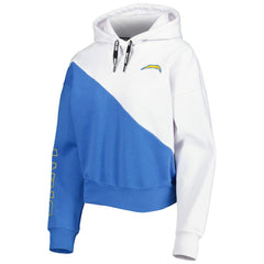 Los Angeles Chargers DKNY Sport Women's Bobbi Color Blocked Pullover Hoodie White/Powder Blue - NFL