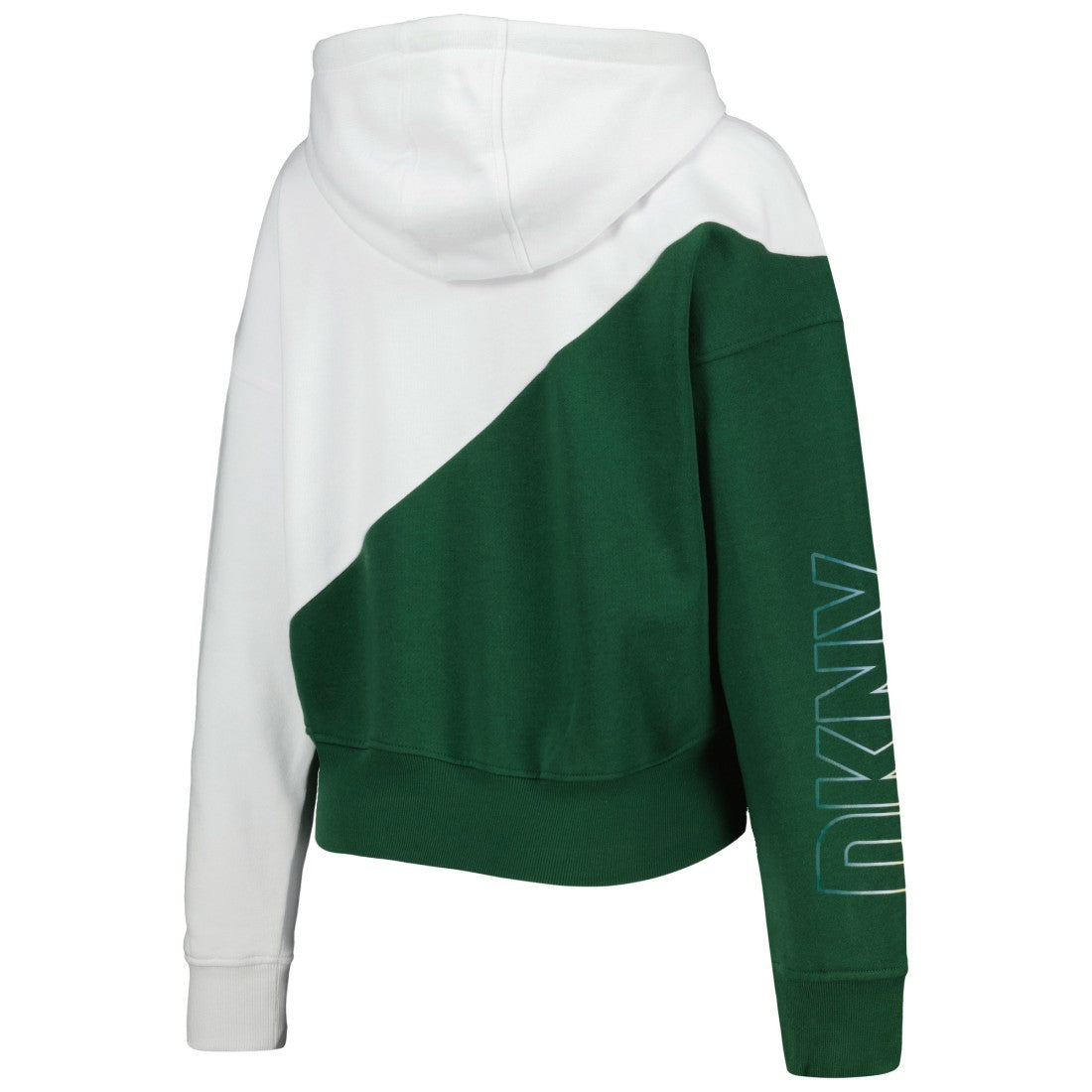 Green Bay Packers DKNY Sport Women's Bobbi Color Blocked Pullover Hoodie White/Green - NFL