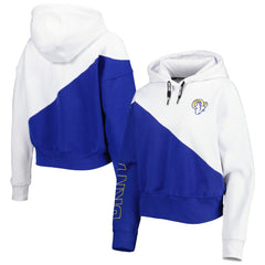 Los Angeles Rams DKNY Sport Women's Bobbi Color Blocked Pullover Hoodie White/Royal - NFL