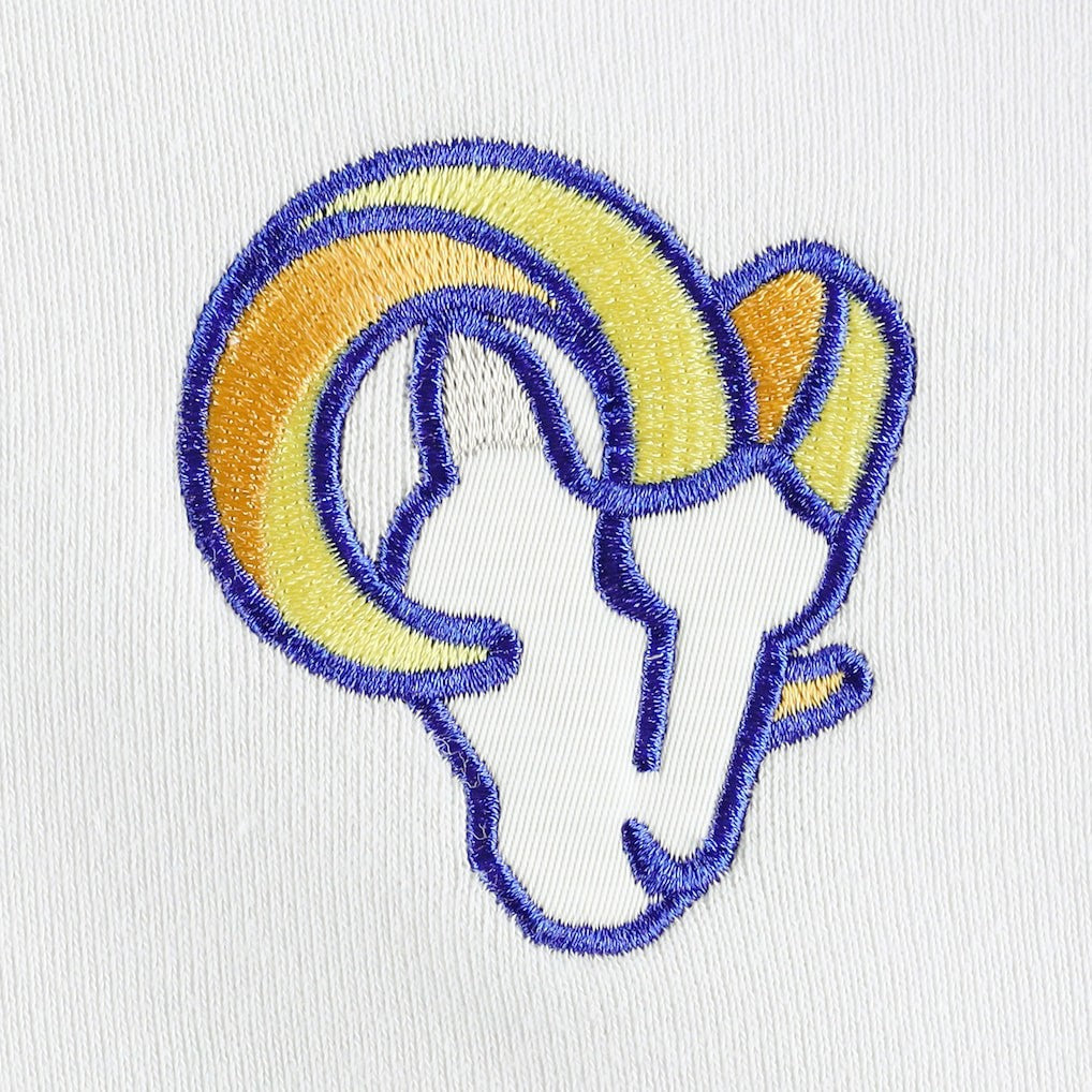 Los Angeles Rams DKNY Sport Women's Bobbi Color Blocked Pullover Hoodie White/Royal - NFL
