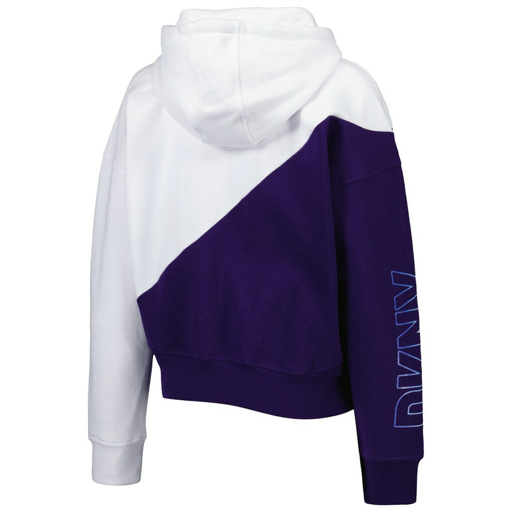 Baltimore Ravens DKNY Sport Women's Bobbi Color Blocked Pullover Hoodie White/Purple - NFL