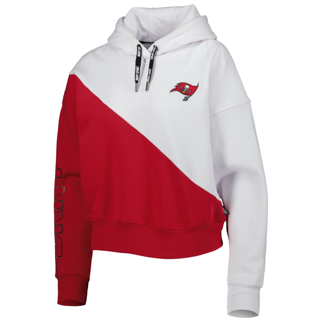 Tampa Bay Buccaneers DKNY Sport Women's Bobbi Color Blocked Pullover Hoodie White/Red - NFL