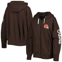 Cleveland Browns MSX by Michael Strahan Women's Emerson Lightweight Full-Zip Hoodie Brown - NFL