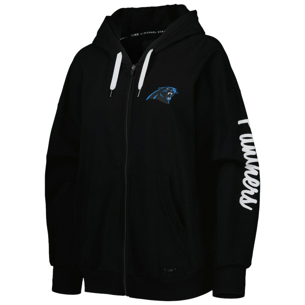 Carolina Panthers MSX by Michael Strahan Women's Emerson Lightweight Full-Zip Hoodie Black - NFL
