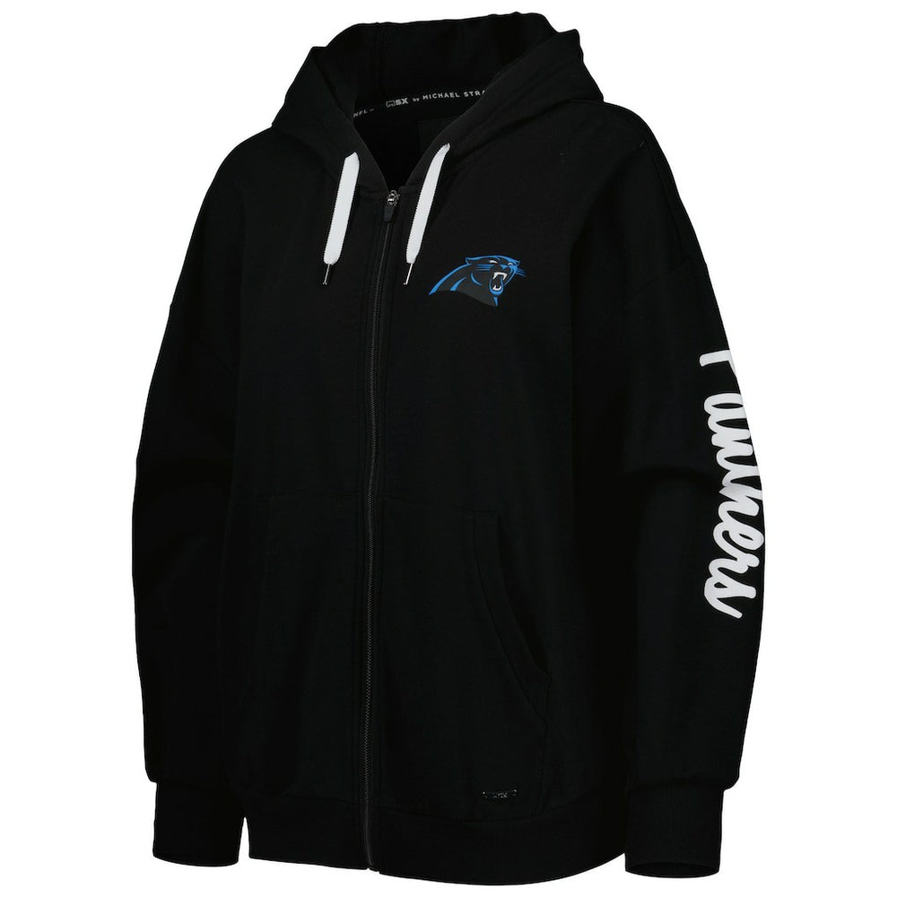 Carolina Panthers MSX by Michael Strahan Women's Emerson Lightweight Full-Zip Hoodie Black - NFL