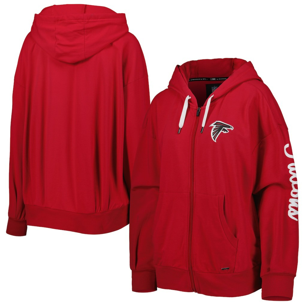 Atlanta Falcons MSX by Michael Strahan Women's Emerson Lightweight Full-Zip Hoodie Red - NFL