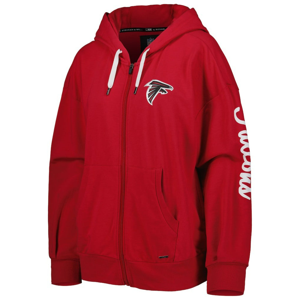 Atlanta Falcons MSX by Michael Strahan Women's Emerson Lightweight Full-Zip Hoodie Red - NFL