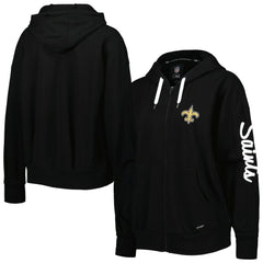 New Orleans Saints MSX by Michael Strahan Women's Emerson Lightweight Full-Zip Hoodie Black - NFL