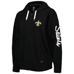 New Orleans Saints MSX by Michael Strahan Women's Emerson Lightweight Full-Zip Hoodie Black - NFL
