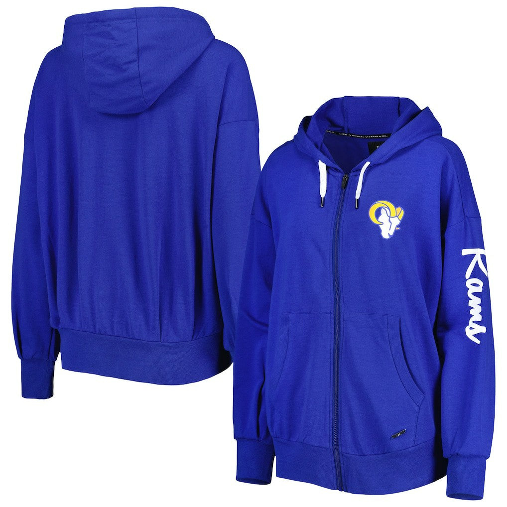 Los Angeles Rams MSX by Michael Strahan Women's Emerson Lightweight Full-Zip Hoodie Royal - NFL