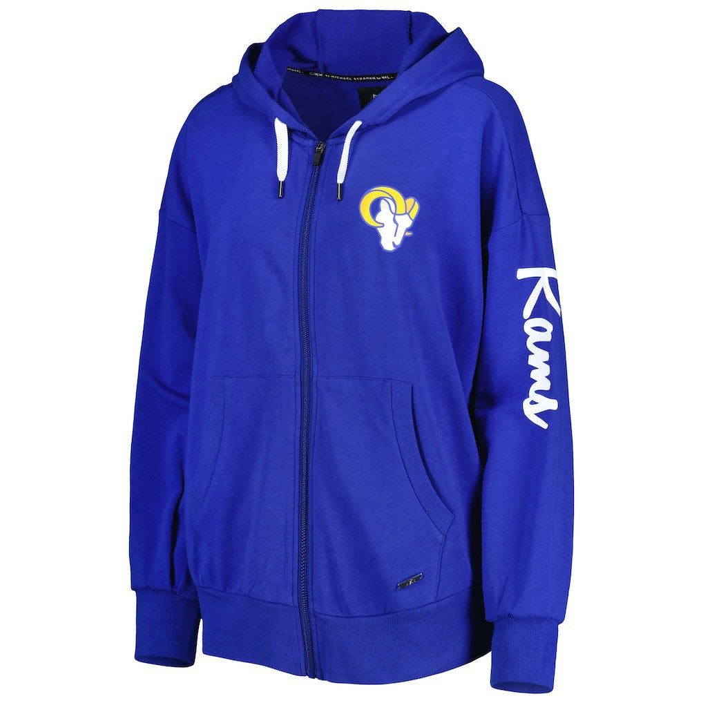 Los Angeles Rams MSX by Michael Strahan Women's Emerson Lightweight Full-Zip Hoodie Royal - NFL