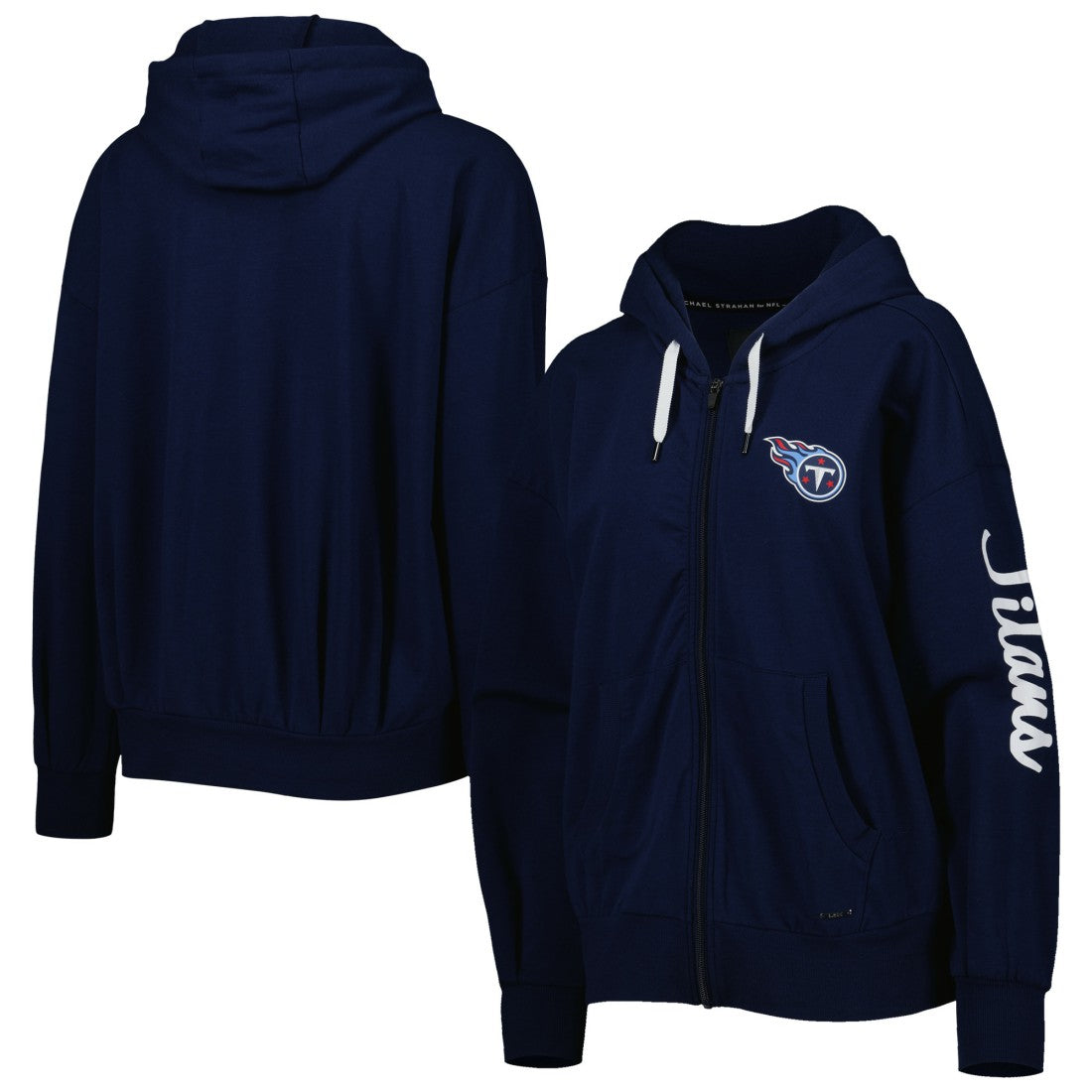 Tennessee Titans MSX by Michael Strahan Women's Emerson Lightweight Full-Zip Hoodie Navy - NFL