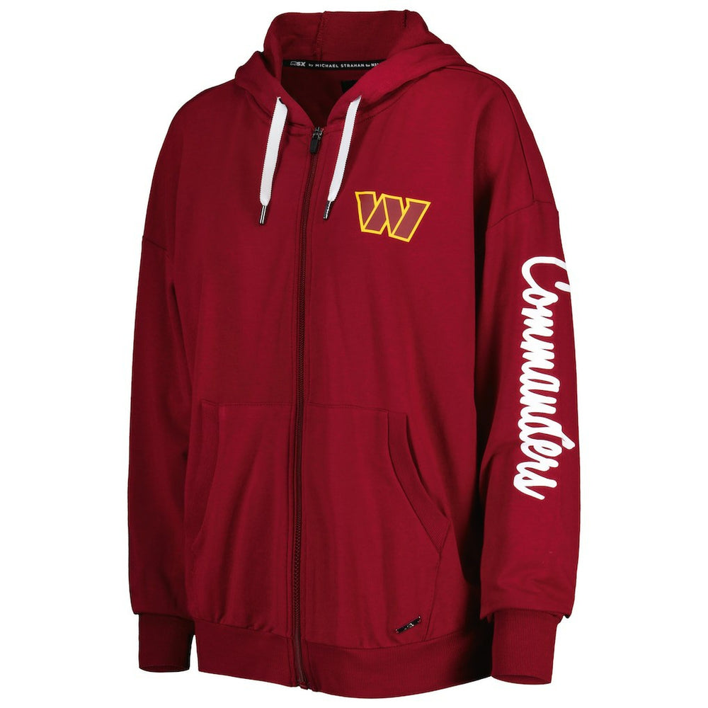 Washington Commanders MSX by Michael Strahan Women's Emerson Lightweight Full-Zip Hoodie Burgundy - NFL