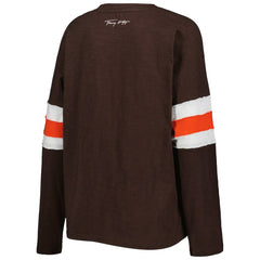 Cleveland Browns Tommy Hilfiger Women's Justine Long Sleeve Tunic T-Shirt Brown - NFL