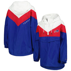 Buffalo Bills Tommy Hilfiger Women's Staci Half-Zip Hoodie Windbreaker Jacket White/Red - NFL