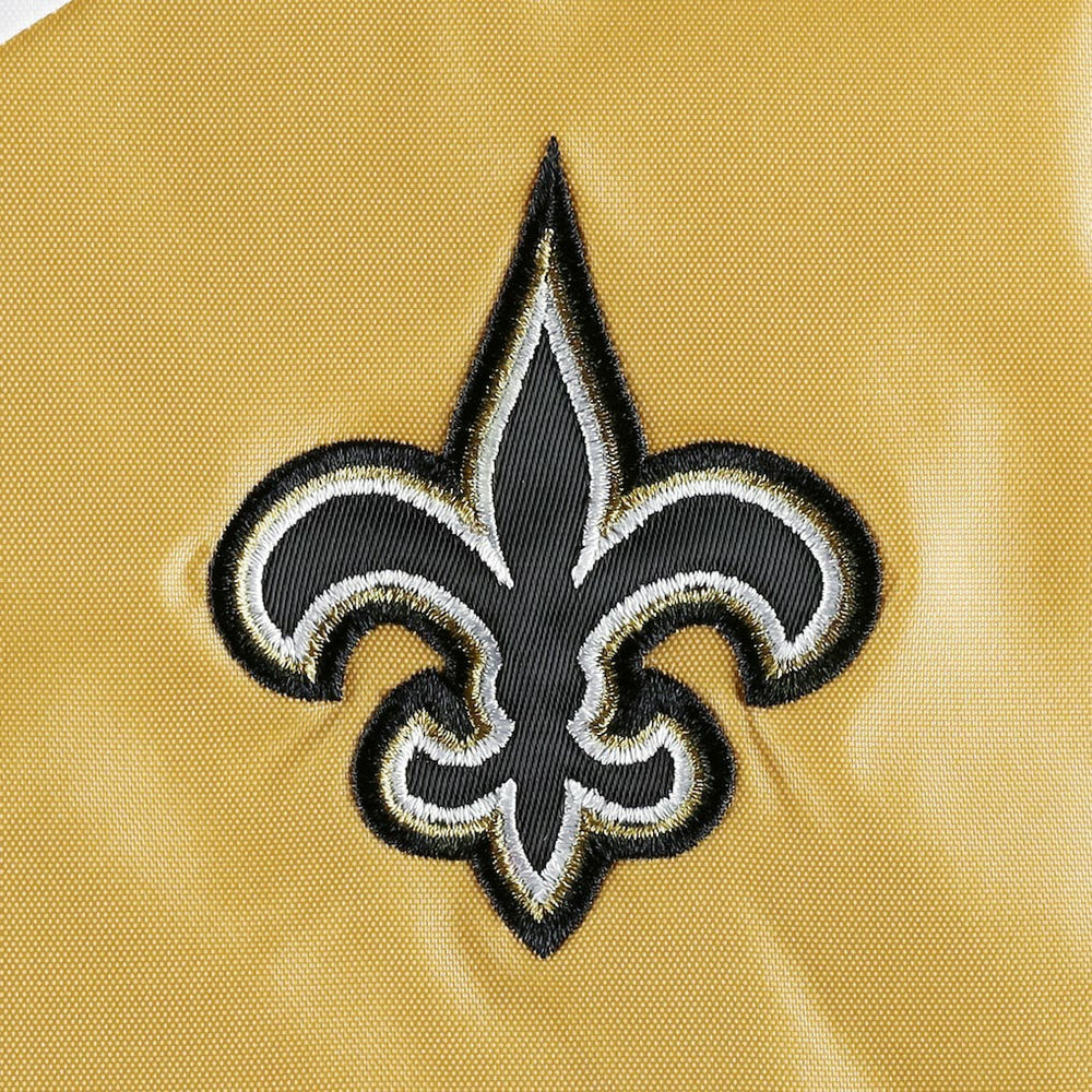 New Orleans Saints Tommy Hilfiger Women's Staci Half-Zip Hoodie Windbreaker Jacket White/Gold - NFL