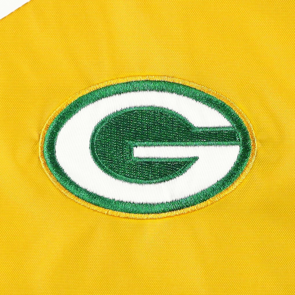 Green Bay Packers Tommy Hilfiger Women's Staci Half-Zip Hoodie Windbreaker Jacket White/Gold - NFL