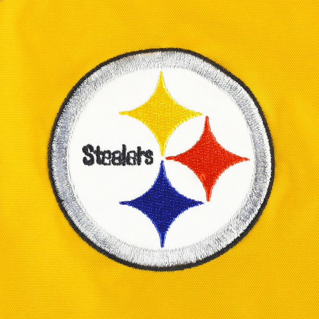 Pittsburgh Steelers Tommy Hilfiger Women's Staci Half-Zip Hoodie Windbreaker Jacket White/Gold - NFL