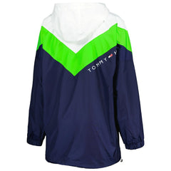 Seattle Seahawks Tommy Hilfiger Women's Staci Half-Zip Hoodie Windbreaker Jacket White/Neon Green - NFL