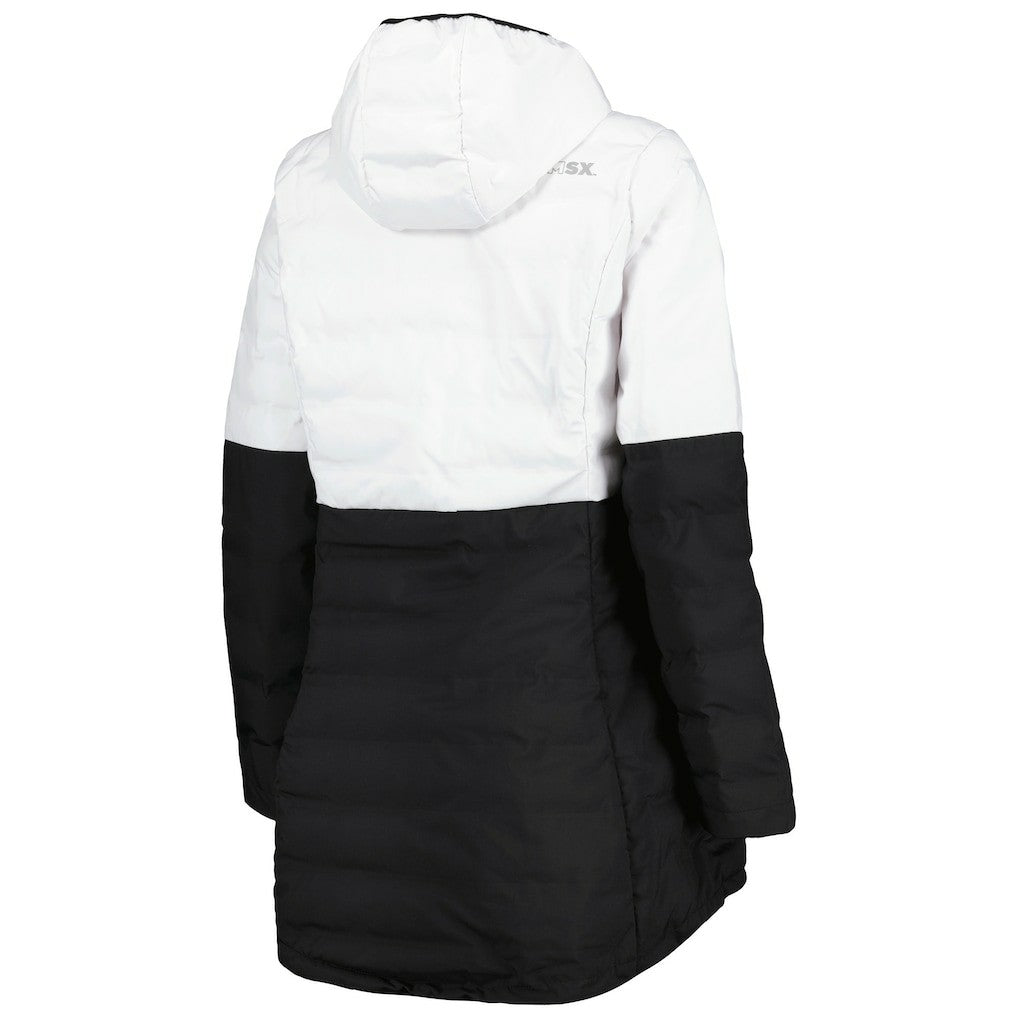 Las Vegas Raiders MSX by Michael Strahan Women's Willow Quilted Hoodie Full-Zip Jacket White/Black - NFL