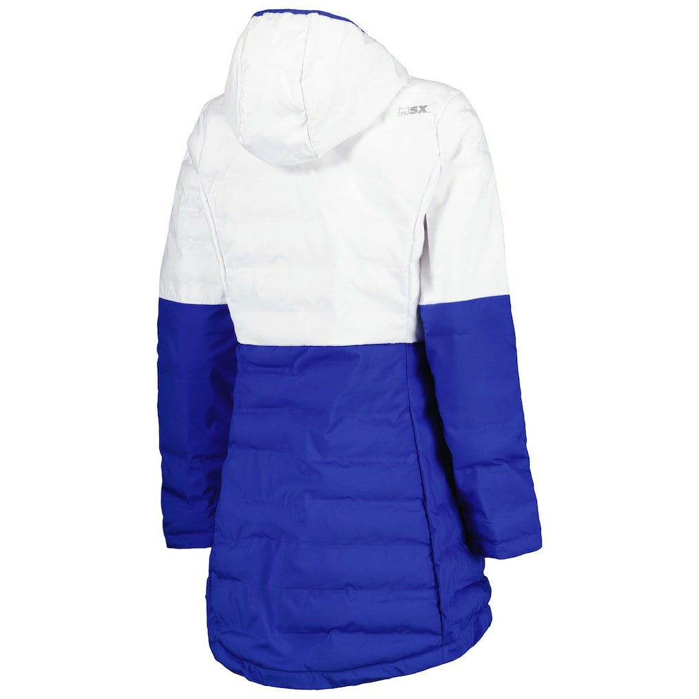 Los Angeles Rams MSX by Michael Strahan Women's Willow Quilted Hoodie Full-Zip Jacket White/Royal - NFL