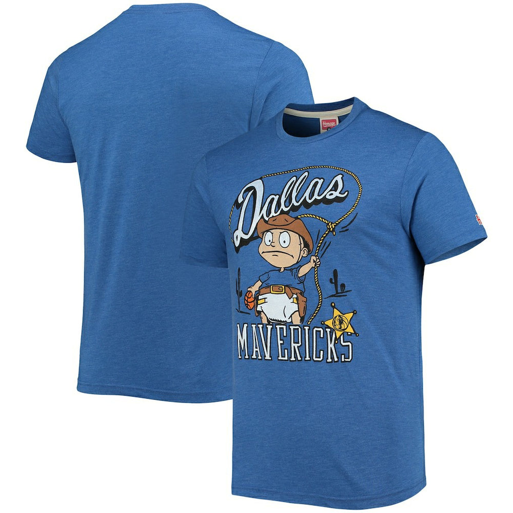 NBA - Dallas Mavericks Homage NBA x Rugrats Tri-Blend T-Shirt - Blue