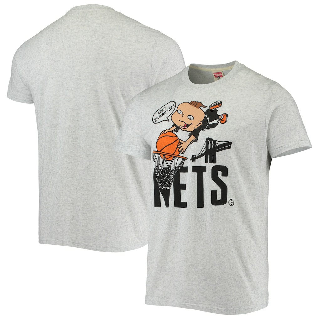 NBA - Brooklyn Nets Homage NBA x Rugrats Tri-Blend T-Shirt - Ash