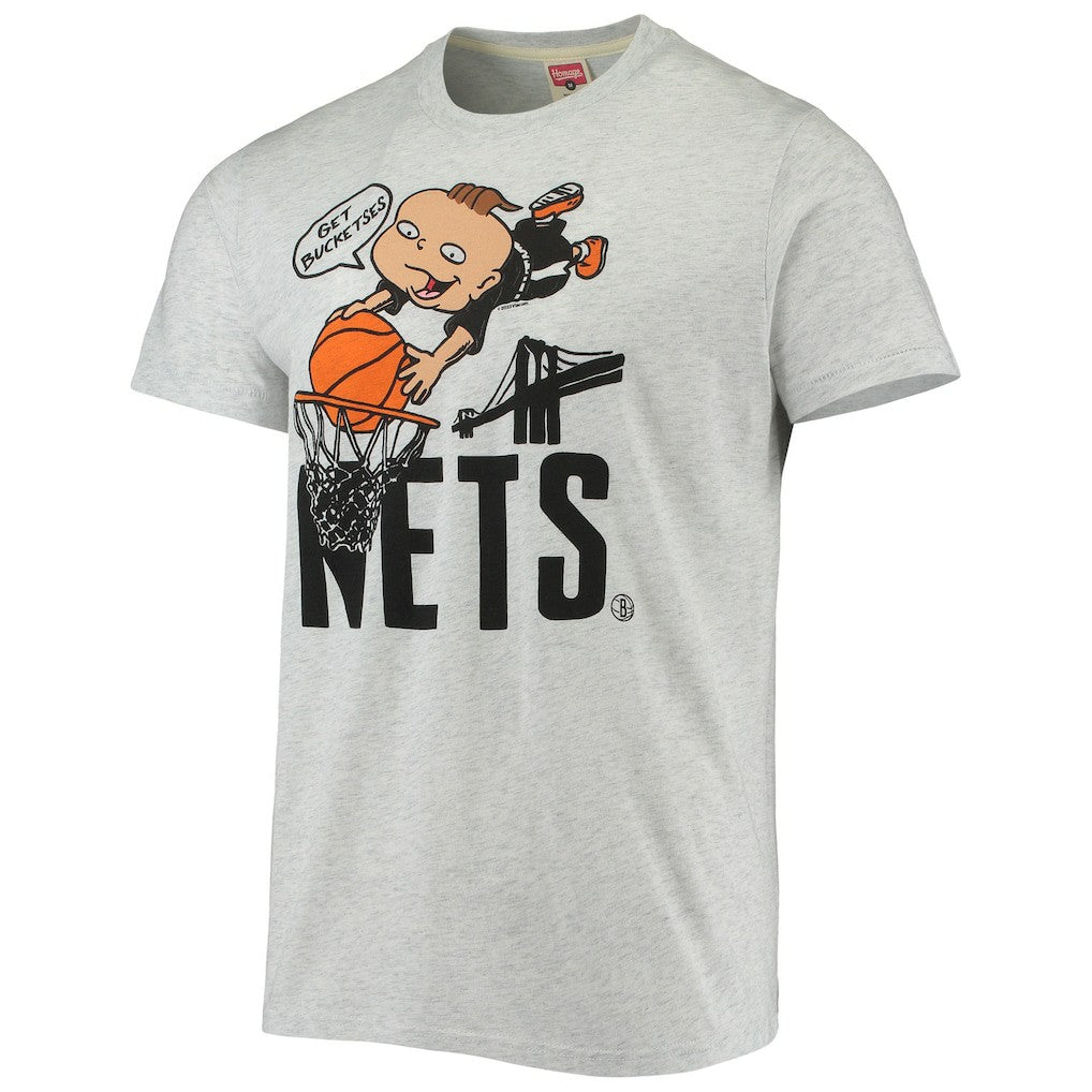 NBA - Brooklyn Nets Homage NBA x Rugrats Tri-Blend T-Shirt - Ash