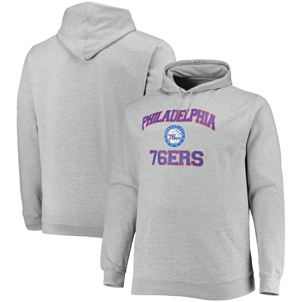 NBA - Philadelphia 76ers Big & Tall Heart & Soul Pullover Hoodie - Heathered Gray