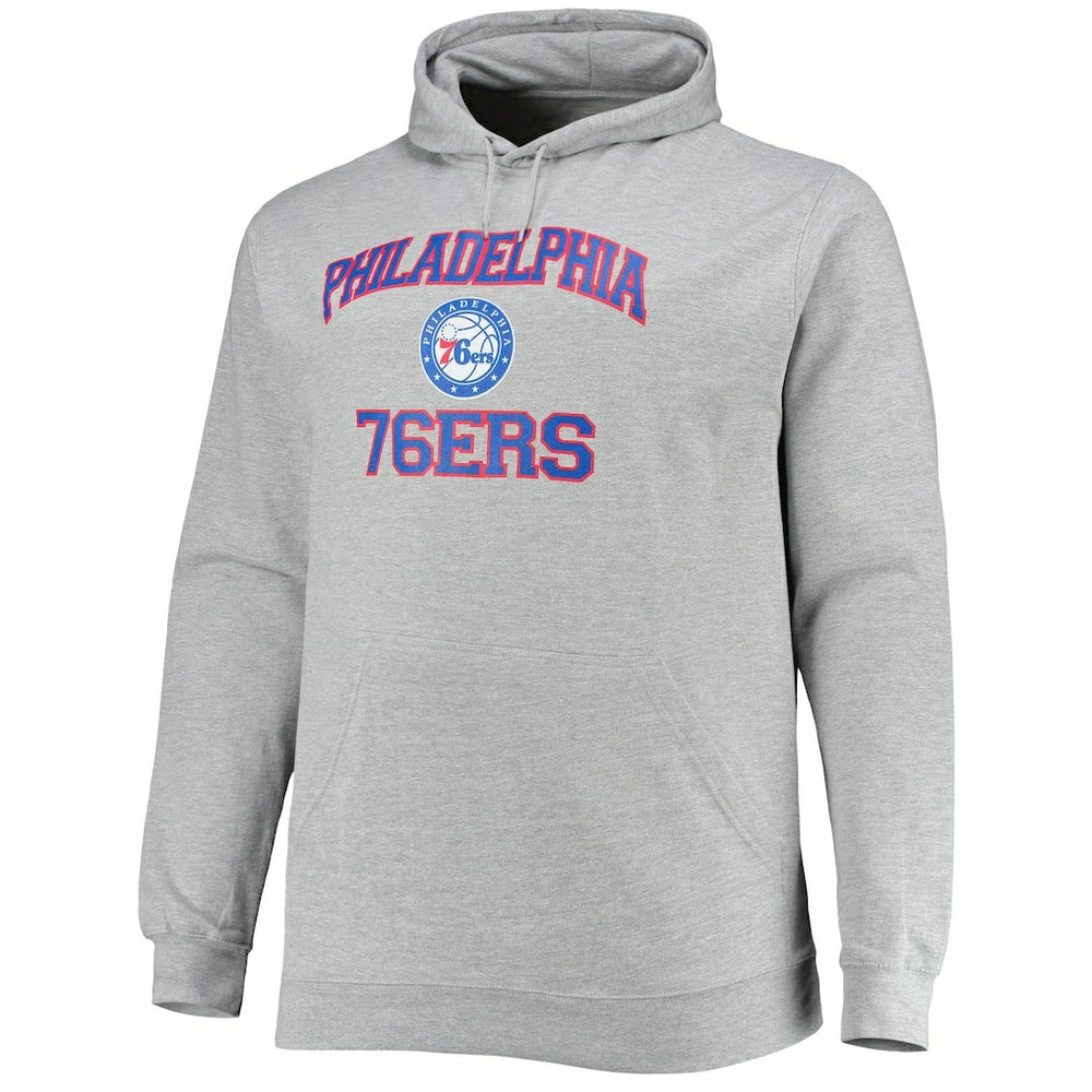 NBA - Philadelphia 76ers Big & Tall Heart & Soul Pullover Hoodie - Heathered Gray