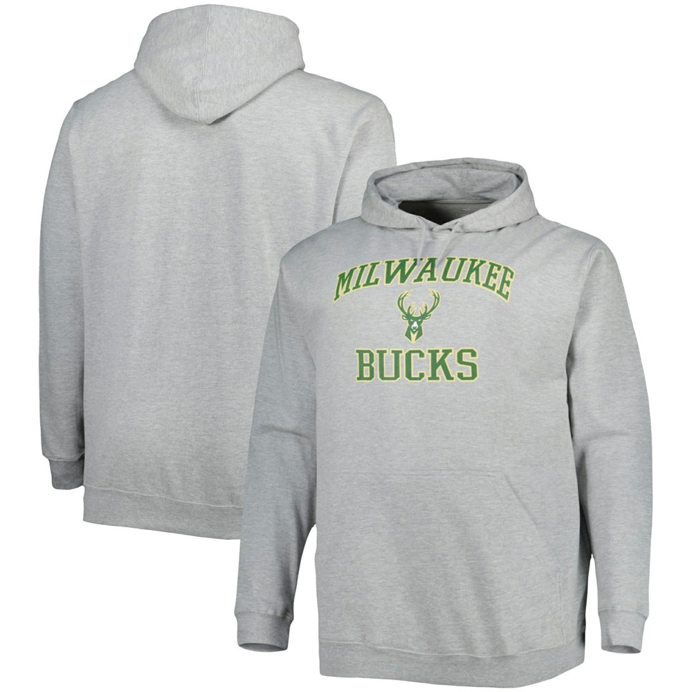 NBA - Milwaukee Bucks Big & Tall Heart & Soul Pullover Hoodie - Heathered Gray