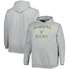 NBA - Milwaukee Bucks Big & Tall Heart & Soul Pullover Hoodie - Heathered Gray