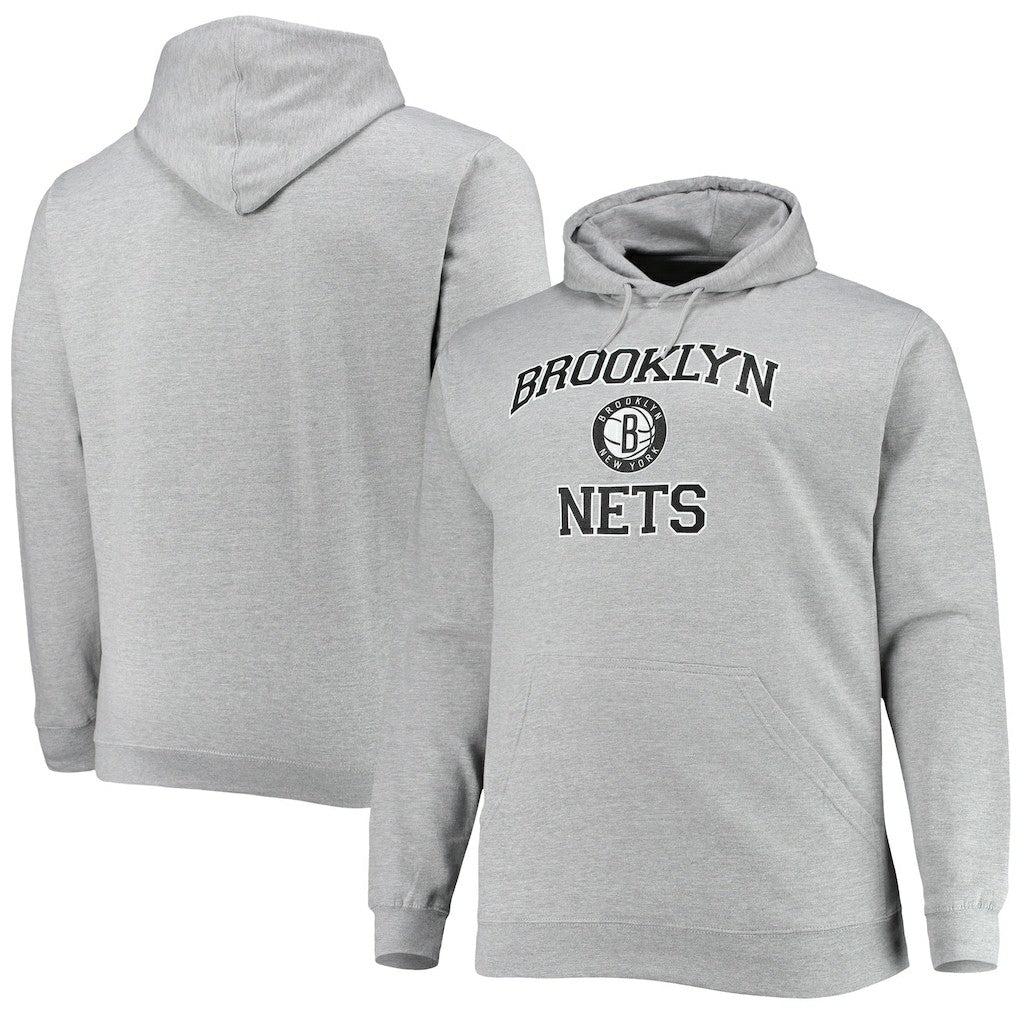 NBA - Brooklyn Nets Big & Tall Heart & Soul Pullover Hoodie - Heathered Gray
