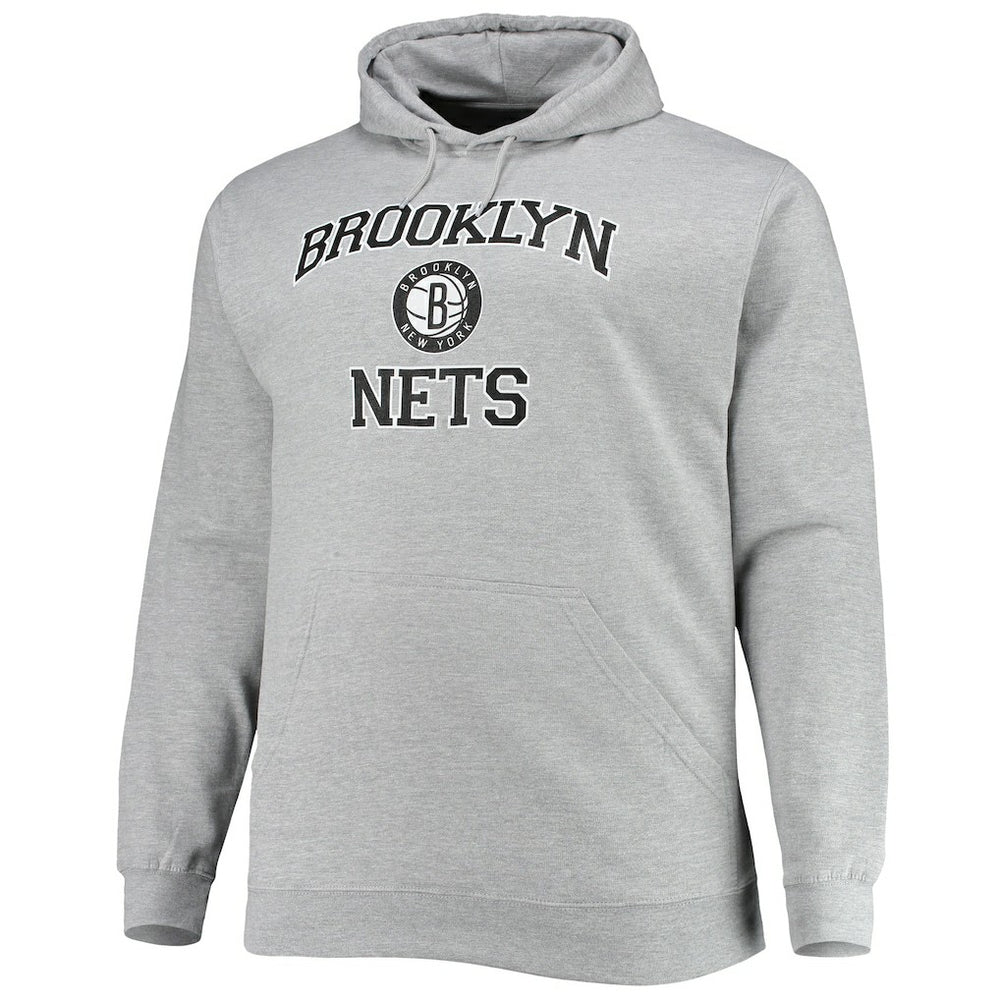 NBA - Brooklyn Nets Big & Tall Heart & Soul Pullover Hoodie - Heathered Gray