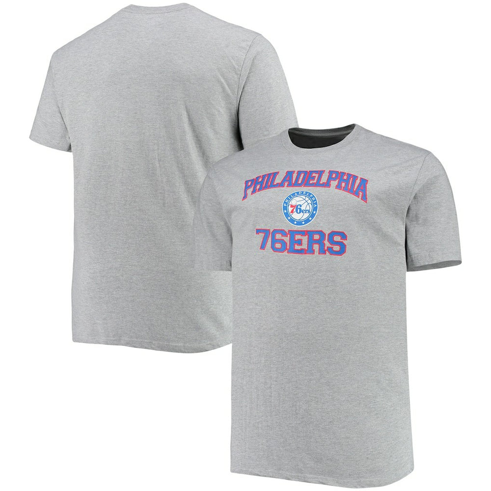 NBA - Philadelphia 76ers Big & Tall Heart & Soul T-Shirt - Heathered Gray