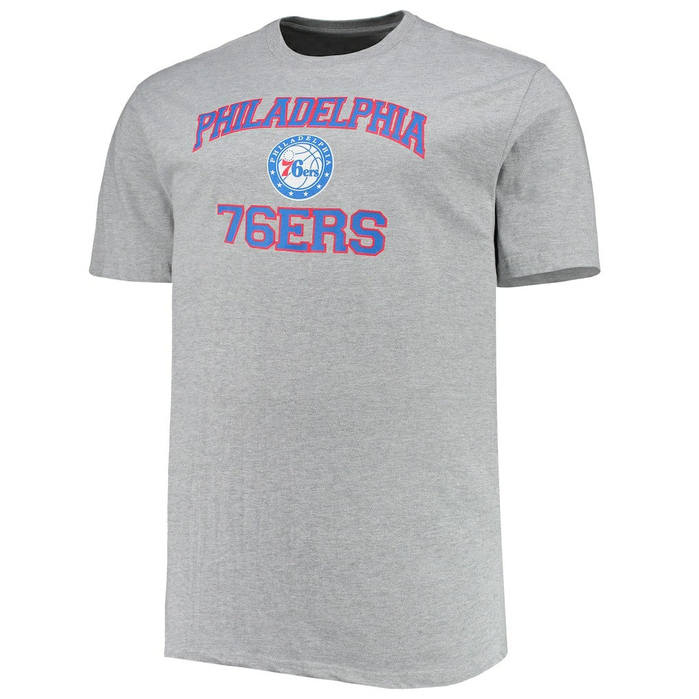 NBA - Philadelphia 76ers Big & Tall Heart & Soul T-Shirt - Heathered Gray