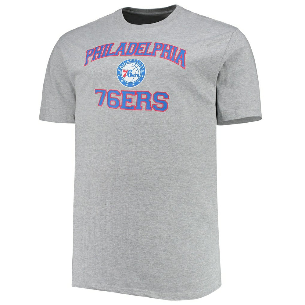 NBA - Philadelphia 76ers Big & Tall Heart & Soul T-Shirt - Heathered Gray