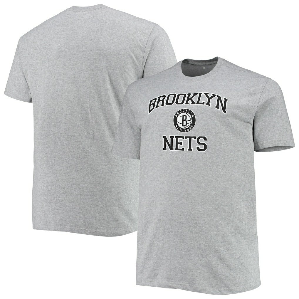 NBA - Brooklyn Nets Big & Tall Heart & Soul T-Shirt - Heathered Gray