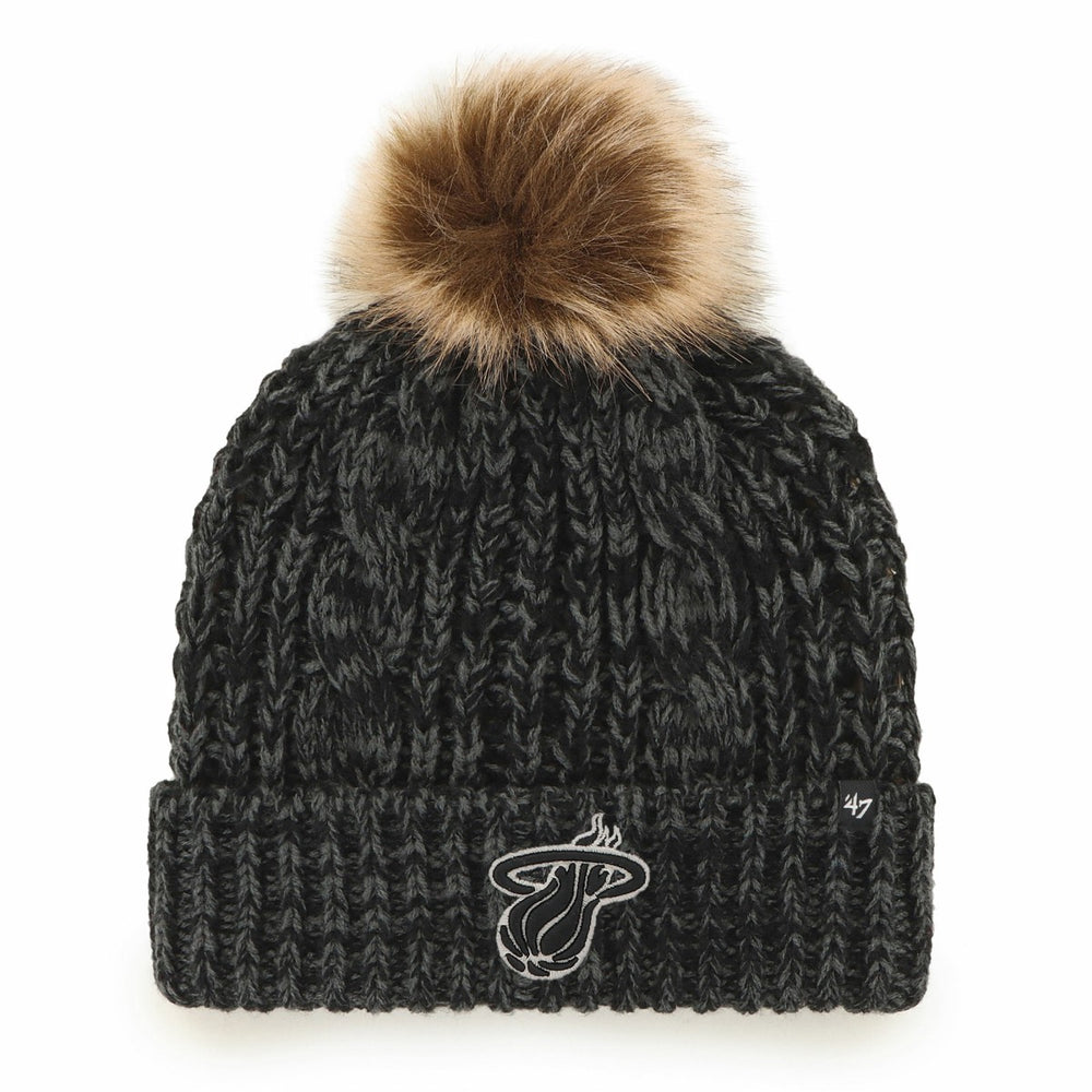 47 brand - Miami Heat '47 Women's Meeko Cuffed Knit Hat with Pom - Black