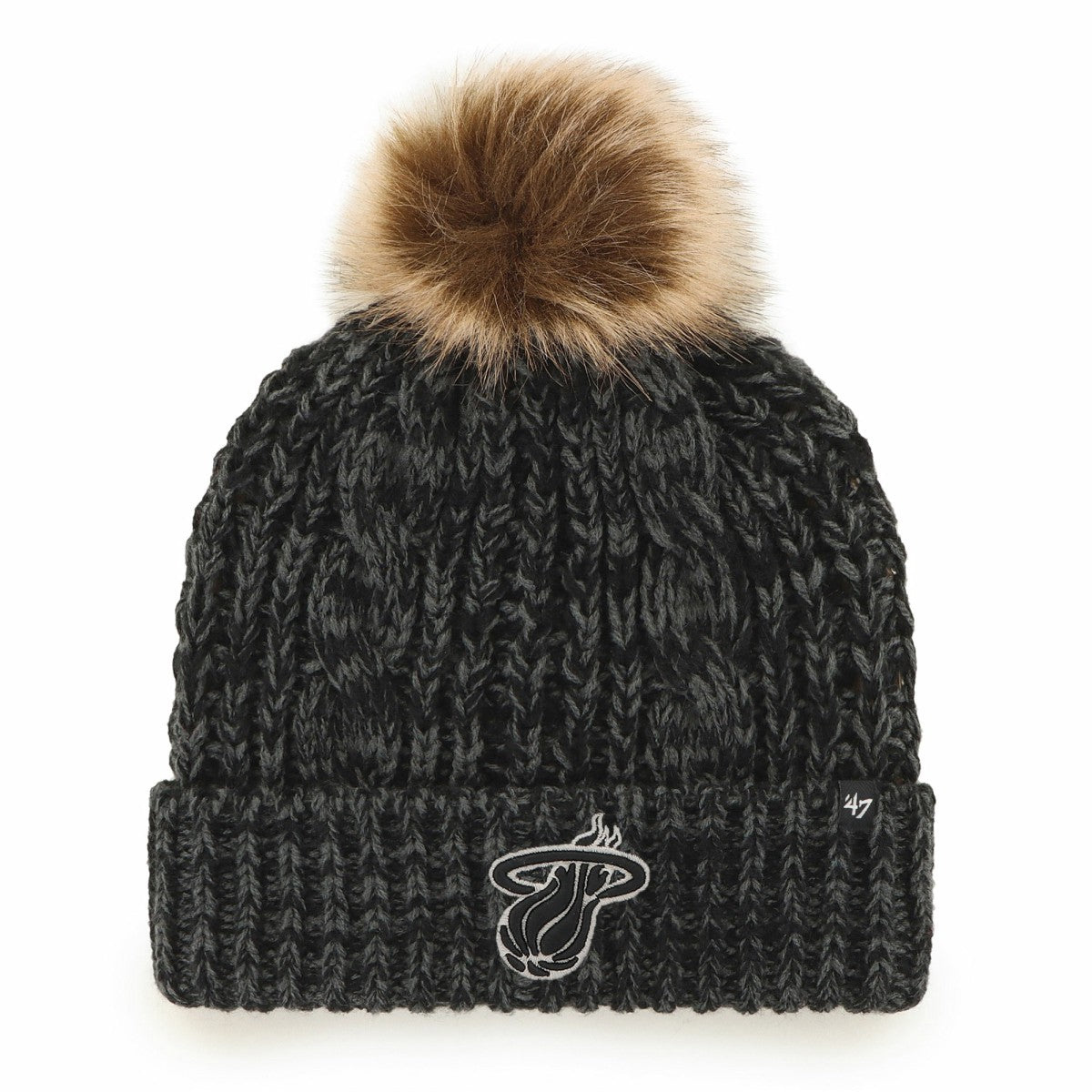 47 brand - Miami Heat '47 Women's Meeko Cuffed Knit Hat with Pom - Black