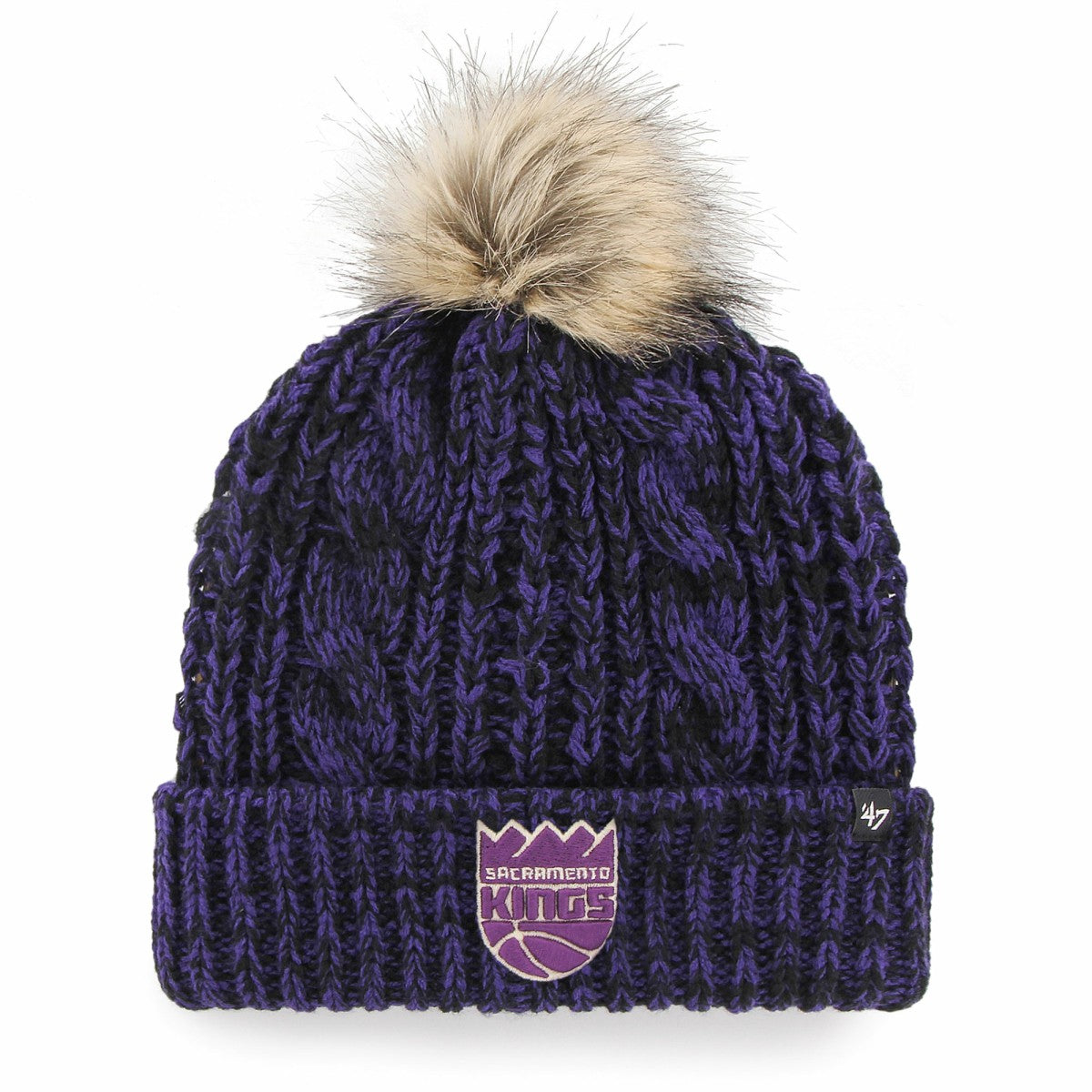 47 brand - Sacramento Kings '47 Women's Meeko Cuffed Knit Hat with Pom - Purple