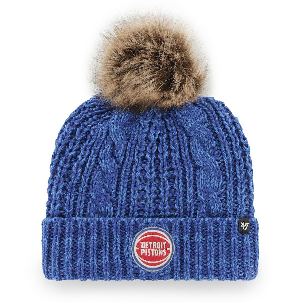 47 brand - Detroit Pistons '47 Women's Meeko Cuffed Knit Hat with Pom - Royal